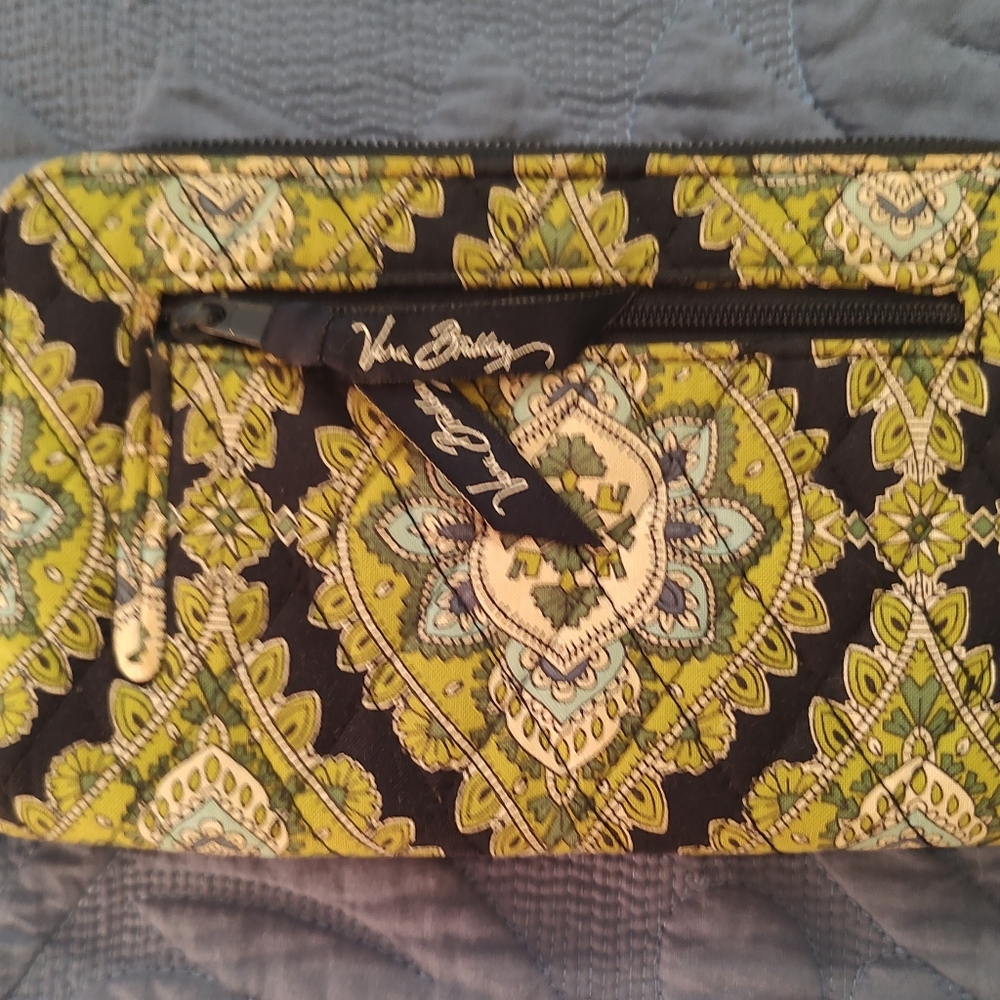 Vera Bradley Green and Black Patterned Wallet, Billfold